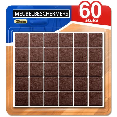 Ansible Self-Adhesive Felt Pads, Furniture Glides, 60-Pack, 25 x 25 mm