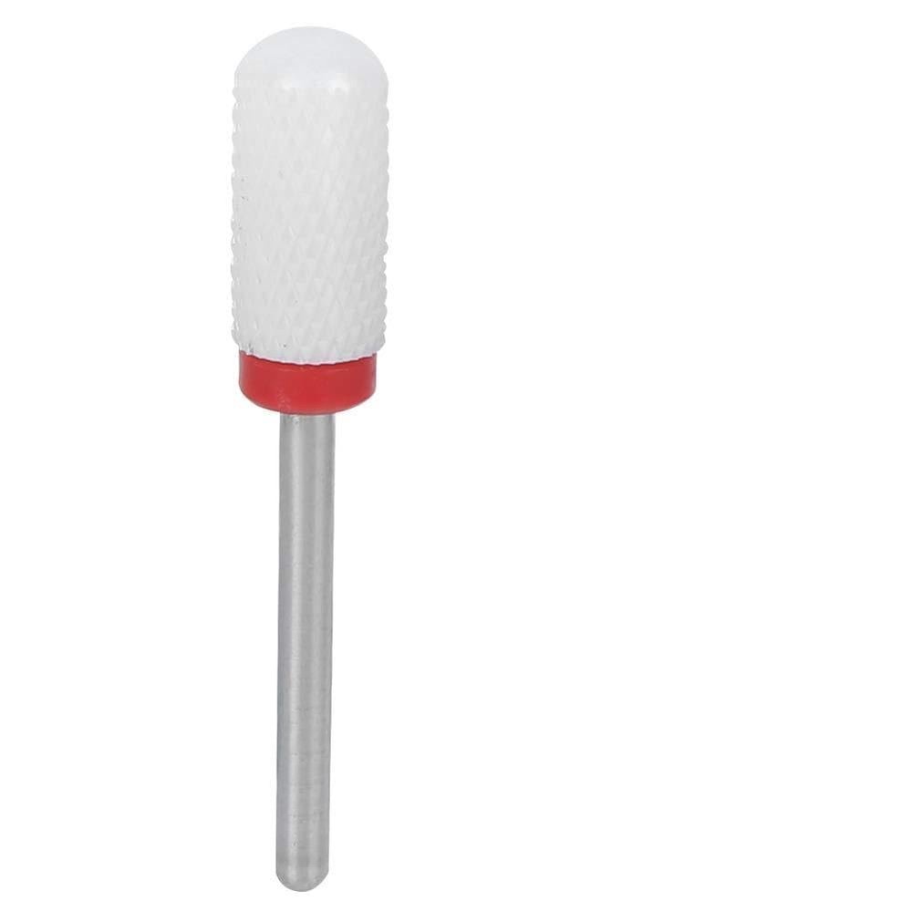 KIMISS Cylindrical Ceramic Grinding Head for Electric Nail Drill, Fine Grit, Red Box
