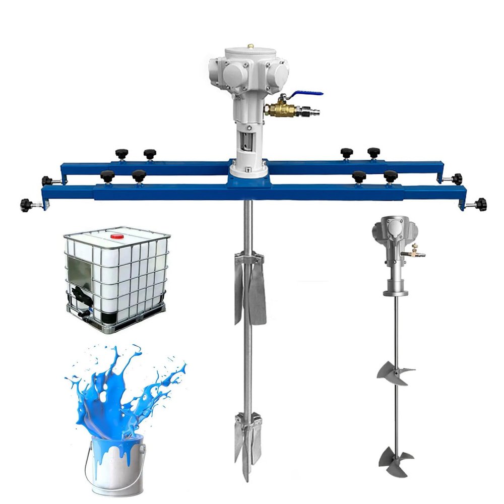 Paint Mixer with Adjustable Stirring Rod and Pneumatic Holder