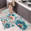GDJSMIN Kitchen Runner Rugs, Set of 2, Blue Paisley, Non-Slip Washable Kitchen Mats view 2