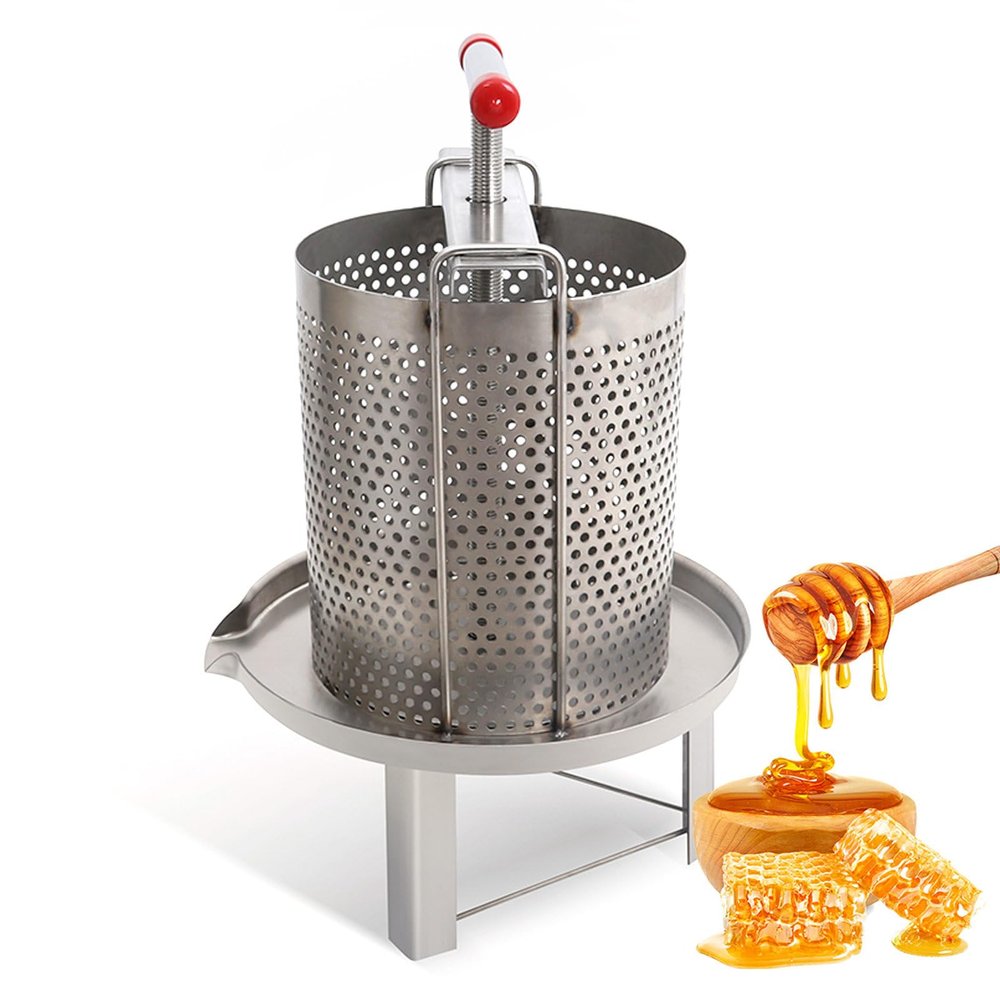 Manual Honey Press with Filter Bags, 2-in-1 Press for Beekeeping and Commercial Use