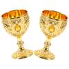 PLAFOPE 2-Piece Small Aluminum Alloy Wine Glasses, European Retro Style, Reusable and Easy to Clean view 1
