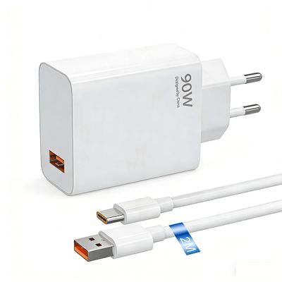90W Fast Charger Power Adapter with 2m Cable for Xiaomi Phones