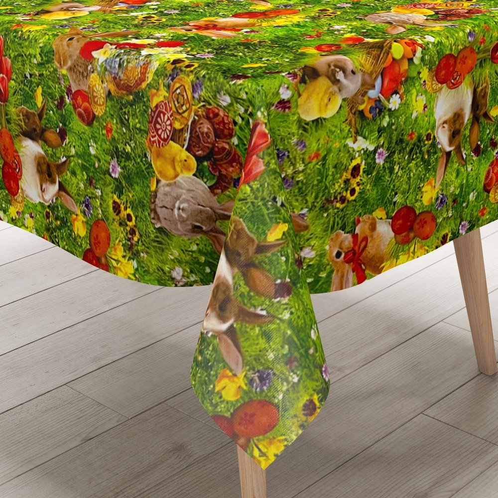 KEVKUS Oilcloth Tablecloth 01002-00 Easter Bunny & Eggs