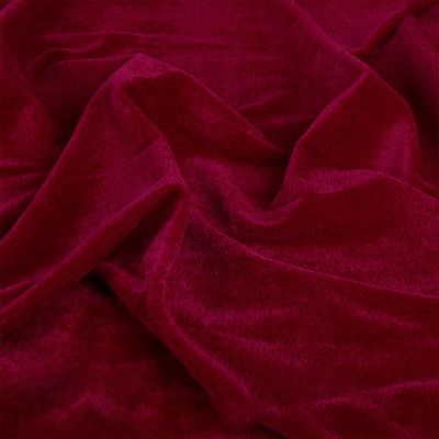 Stretch Velvet Fabric, 157.3 cm Wide, Multicolor, Wine Red, Medium-Weight, Sold by the Meter