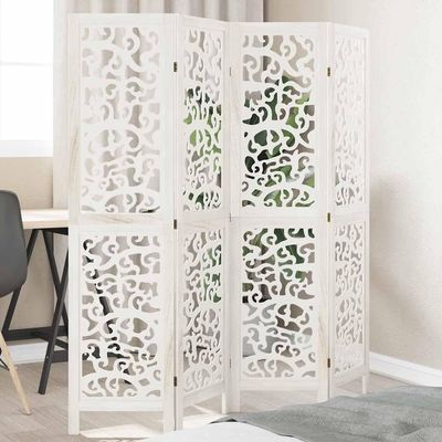 Xhnifbn Weier Paulownia Wood Room Divider 140-145 x 160 cm, 4-Panel Folding Screen