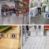 Self-Closing Safety Gate for Warehouse and Supermarket Entrances, Universal Metal Swing Gate with 90° One-Way Access Control view 3