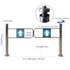 Self-Closing Safety Gate for Warehouse and Supermarket Entrances, Universal Metal Swing Gate with 90° One-Way Access Control view 4