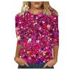 Women's 3/4-Sleeve Sequin Carnival Tunic Top view 1