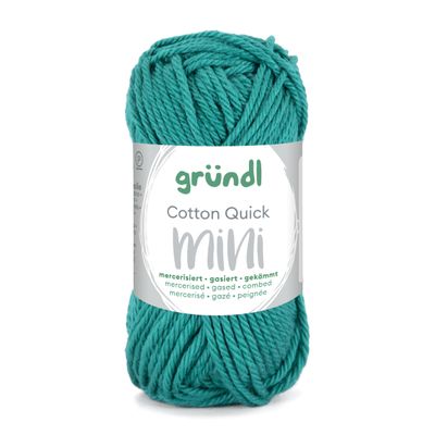Gründl Cotton Quick Mini Cotton Yarn, 100% Cotton, 15 g / 37.5 m, 3–4 mm Needles (90 – Emerald)