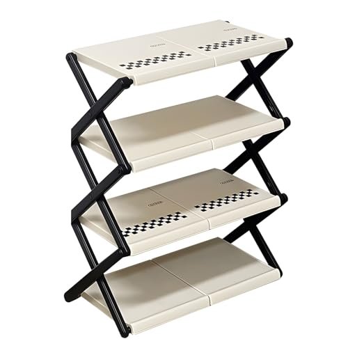 Portable Foldable 4-Tier Shoe Rack and Space-Saving Organizer