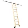 Sliding Ladder Hardware Set, 90 cm–6 m Rail System, Black Steel Round-Tube Rollers view 1