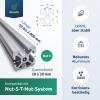 diconfa Aluminum Profile 20x20 mm, Groove 5, 8 pcs., 2000 mm Long, T-Slot Rail, ITEM-Compatible view 2