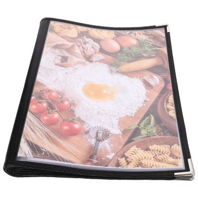 Black PVC Menu Binder, 20 Pages, with 10 Sheets
