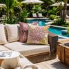 Jayusaror 2-Pack Outdoor Pillow Covers, 18 x 18 in, Pink and Gold Dahlia Floral view 3