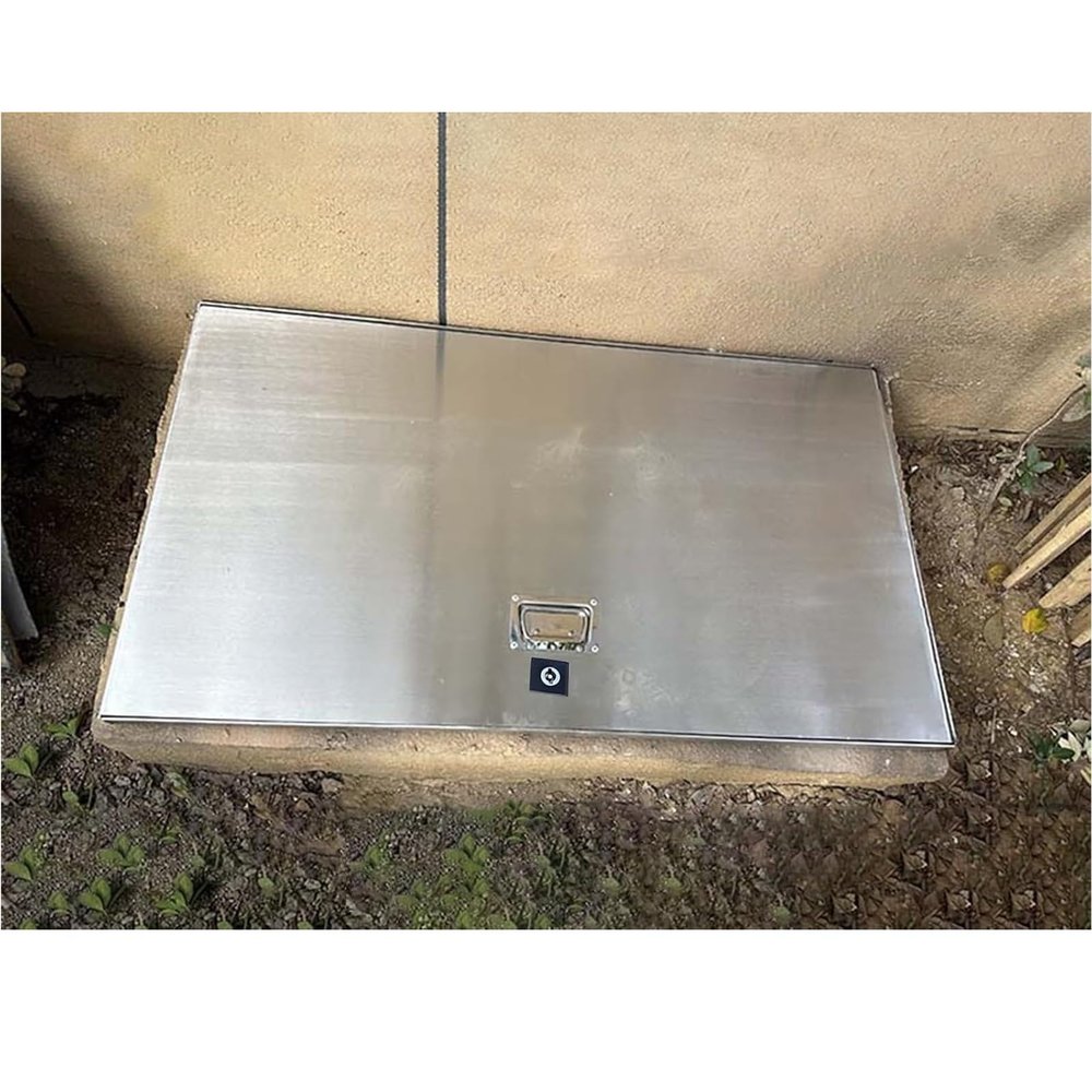 Invisible Stainless Steel Access Hatch with Lock and Handle, 73.6 x 99 cm