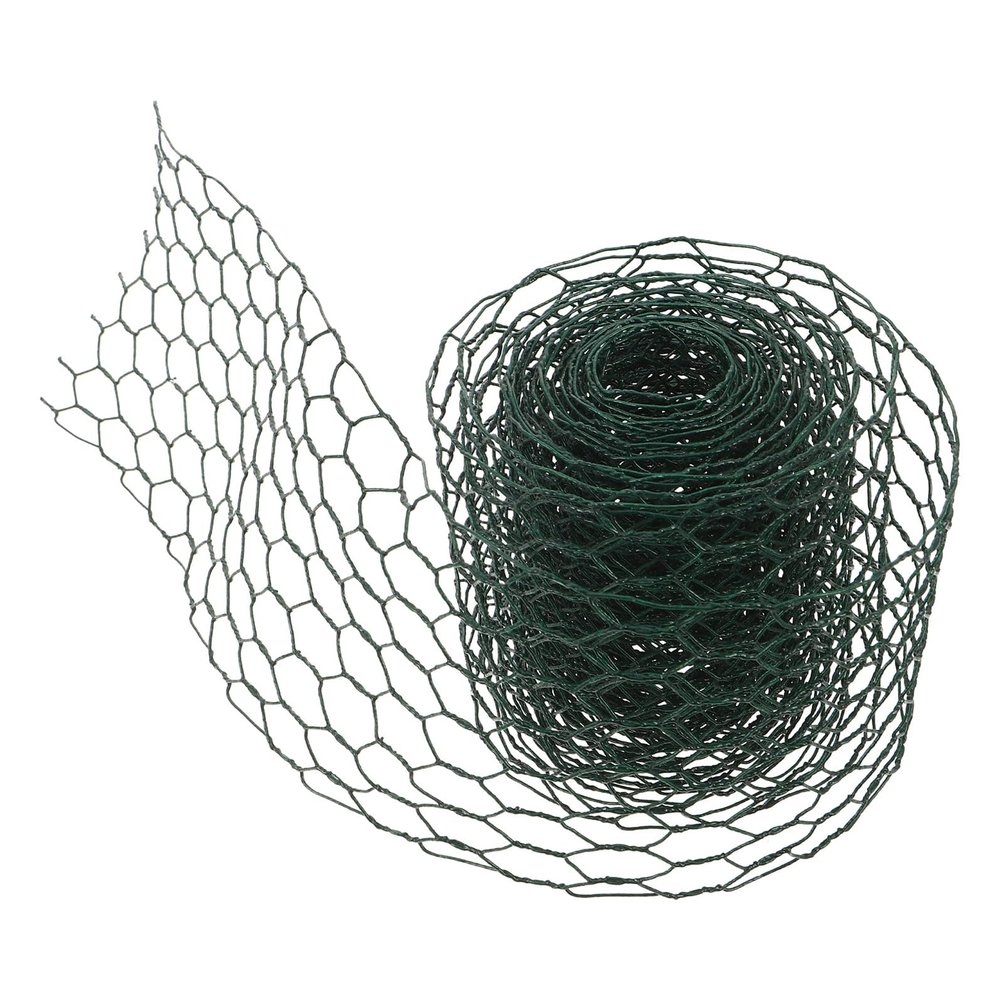 FONDOTIN 1 Roll Chicken Wire, 22 Gauge, Plastic-Coated Hexagonal Mesh, 10 cm x 4 m