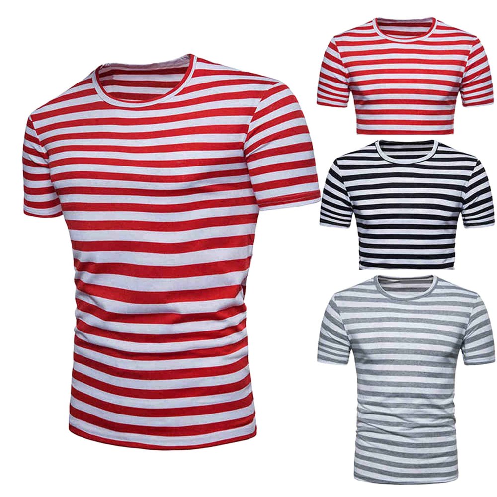 Unisex Red and White Striped T-Shirt for Costumes and Casual Wear