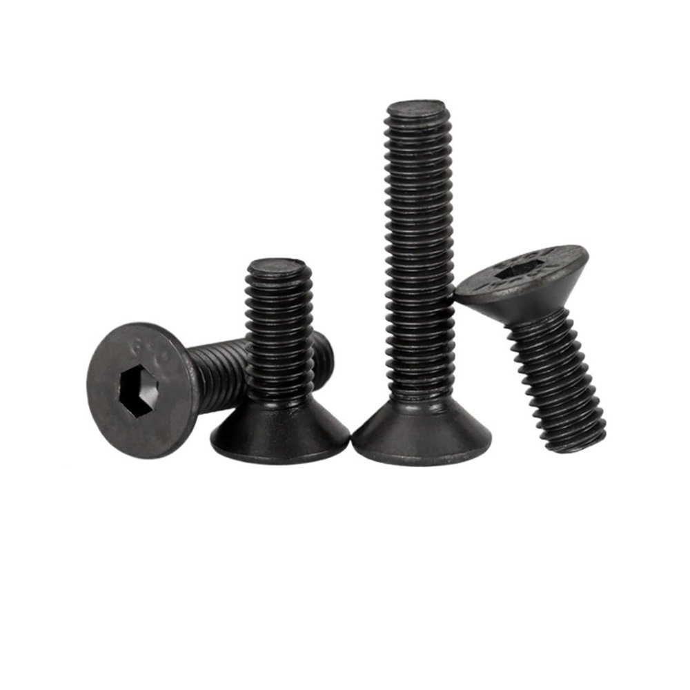 YANGC M8 M10 M12 M16 M20 DIN7991 Carbon Steel Hex Socket Countersunk Screws, M12 x 50 mm, 2 pcs
