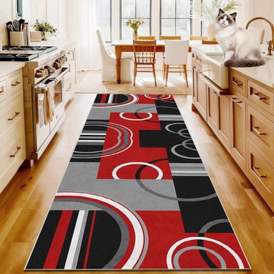 TFEHXYZU Non-Slip Hallway Runner Rug, 90 x 280 cm