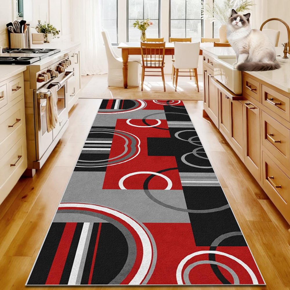 TFEHXYZU Non-Slip Hallway Runner Rug, 90 x 280 cm