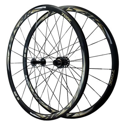 WIQUYBML 700C Road Bike Wheelset with C/V Brakes, Quick Releases, Flat Spokes, 20/24 Holes, Hubs for 8/9/10/11/12-Speed Cassettes