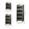Rolling Microwave Stand, Freestanding Kitchen Cabinet and Wooden Baker’s Rack with Folding Doors view 2