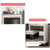 Rolling Microwave Stand, Freestanding Kitchen Cabinet and Wooden Baker’s Rack with Folding Doors view 4