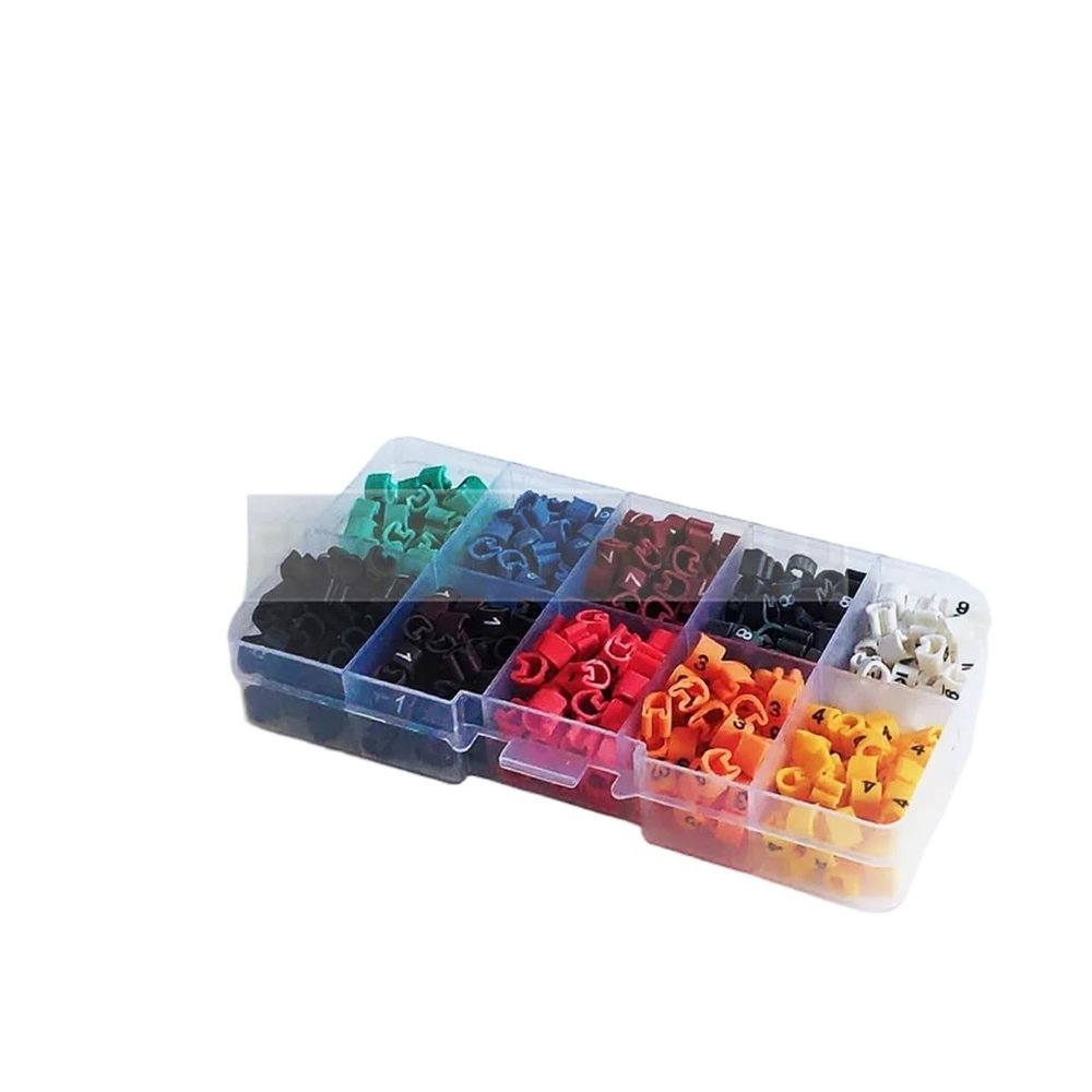 Cable Markers, EC-0/EC-1, 500-Piece Numbered Wire Labels, 0–9