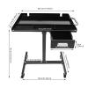 Gdetnysty Rolling Tool Cart, Mobile Workbench with Drawer, 4 Locking Casters, Steel Frame, 100 kg Capacity, H-Shaped Base, Black view 2