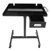 Gdetnysty Rolling Tool Cart, Mobile Workbench with Drawer, 4 Locking Casters, Steel Frame, 100 kg Capacity, H-Shaped Base, Black view 4