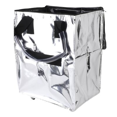 Large-Capacity Folding Shopping Trolley with Wheels, Base Plate, and Backpack Function, Silver
