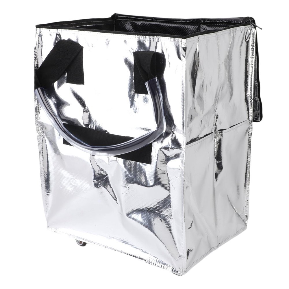Large-Capacity Folding Shopping Trolley with Wheels, Base Plate, and Backpack Function, Silver