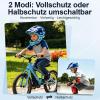 Kids' Bicycle Full-Face Helmet with Removable Chin Guard, Sky Blue Checkered Flag, S view 3