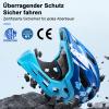 Kids' Bicycle Full-Face Helmet with Removable Chin Guard, Sky Blue Checkered Flag, S view 4