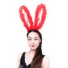 Kreeqe Playful Fluffy Bunny Ear Headband with Lace Trim, Photo Prop for Adults, for Christmas, Valentine's Day, and Winter Costume Parties (Drift, M) view 1