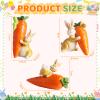 Easter Bunny Figurines with Carrots, Resin Easter Decor for Garden, Tabletop, or Office (3-Piece Set) view 2