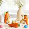 Easter Bunny Figurines with Carrots, Resin Easter Decor for Garden, Tabletop, or Office (3-Piece Set) view 3