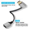 YINGAYOU Short HDMI Extension Cable, 4K@60Hz 18Gbps, 90-Degree Female-to-Male, Aluminum Housing, Gold-Plated Plug, 3D, ARC, Ethernet, for Laptop, Monitor, Fire TV, PC, Left-Angle, 0.2 m/0.65 ft view 3