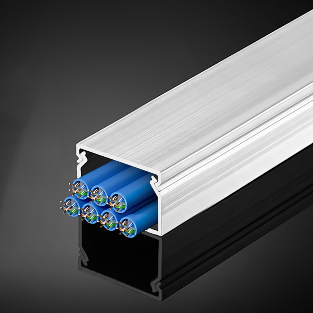 MLYAYE Heavy-Duty Waterproof Metal Cable Protector, Extra-Wide 60 x 30 mm (2.36 x 1.18 in), for Floor/Wall Mounting
