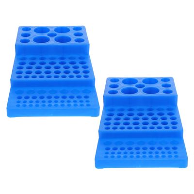 Plastic Test Tube Rack, 2-Pack, 92 Holes, Blue