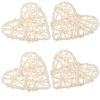 PERSELOSO White Rattan Heart Ornaments, 4-Piece Set, Openwork Hanging Decor view 1
