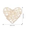 PERSELOSO White Rattan Heart Ornaments, 4-Piece Set, Openwork Hanging Decor view 2