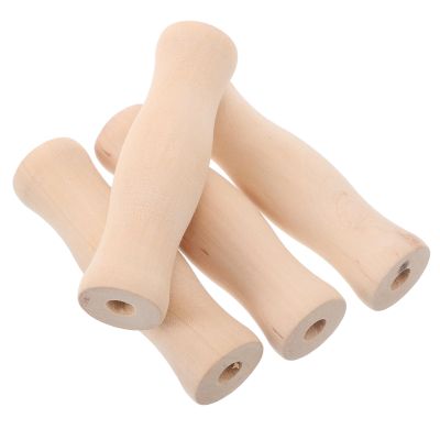 POPETPOP 4-Piece Heat-Resistant Wooden Handles, Ergonomic, with 8 mm Holes