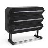 Wall-Mounted Kitchen Roll Holder, 4-Roll, No Drilling, Black view 1