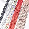 Self-Adhesive Rhinestone Trim, 5 Yards, Rectangular Crystal Glitter Band, White view 2