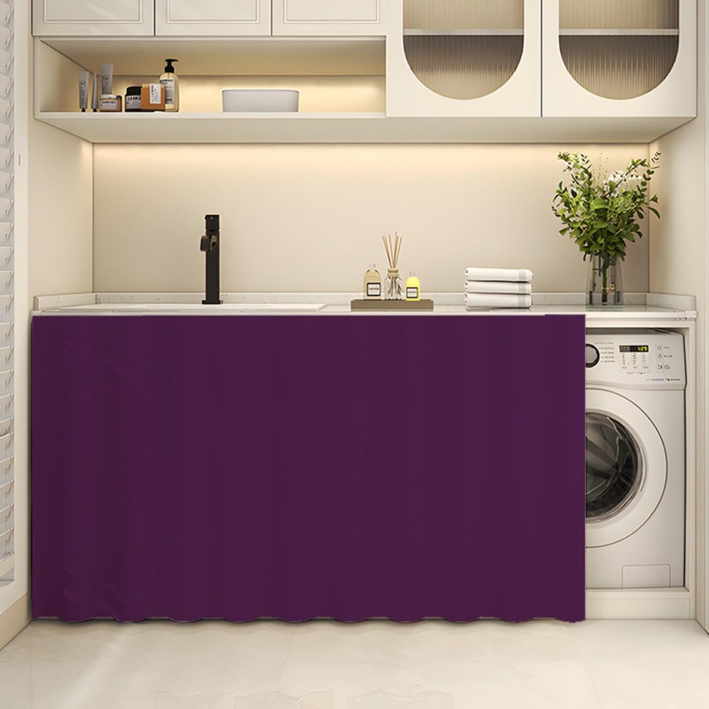 Fasbuy Hook-and-Loop Cabinet Curtain, Dark Violet, 70 x 40 cm