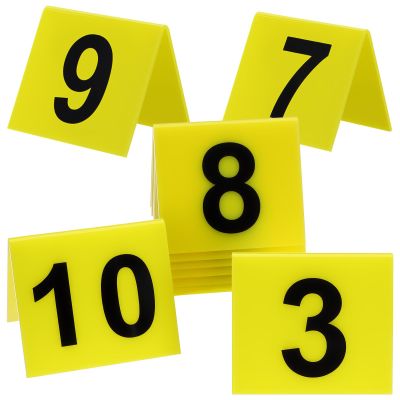 MOKKHNB Crime Scene Markers, 10-Piece Acrylic Evidence Markers, Yellow, 5.5 x 6.3 cm