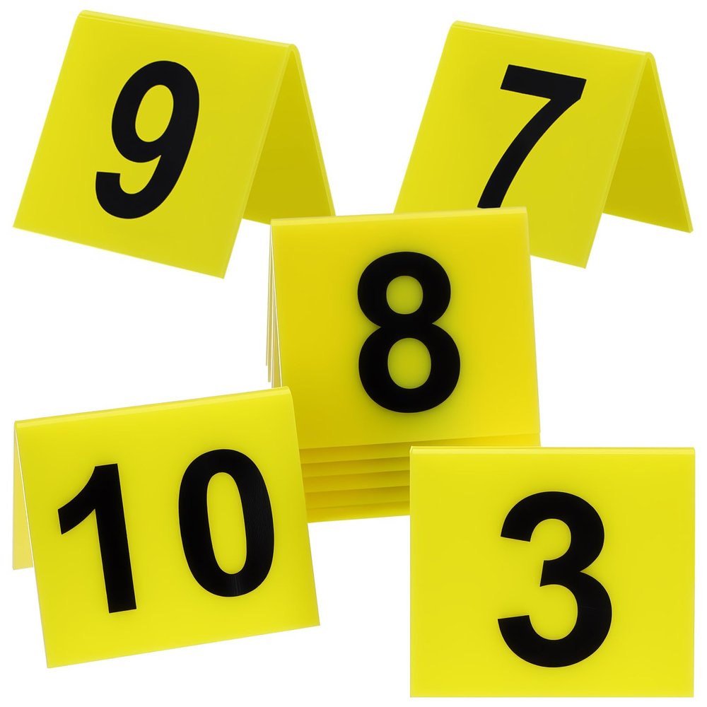 MOKKHNB Crime Scene Markers, 10-Piece Acrylic Evidence Markers, Yellow, 5.5 x 6.3 cm