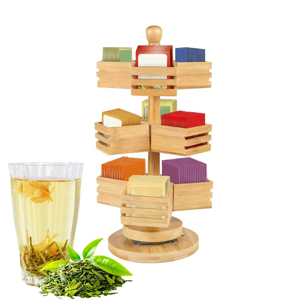 3-Tier Tea Bag Organizer with 9 Compartments